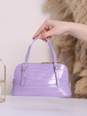 Long Strap Buckle Mini Women's Bag -Lilac