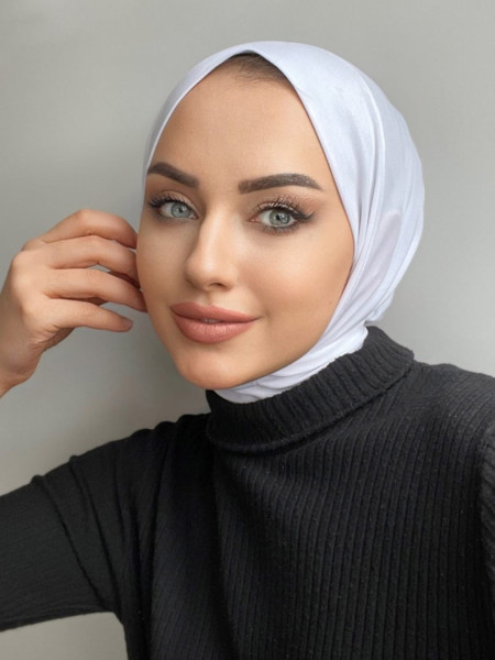 Sendy Fabric Snap Hijab Shawl -White