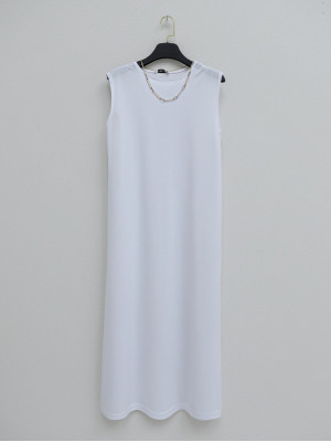 Uzun İçlik Elbise -Beyaz
