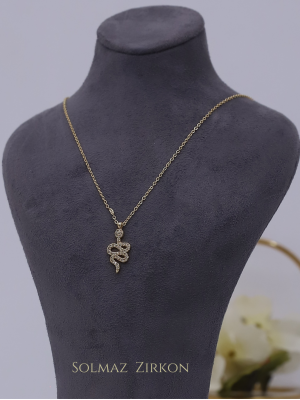 Snake Motif Necklace -Gold