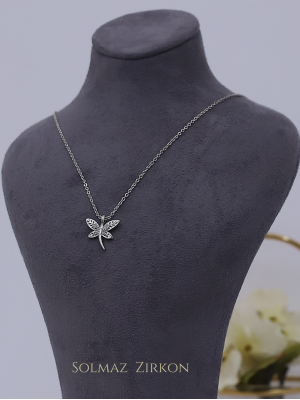 Model Dragonfly Motif Necklace -Silver