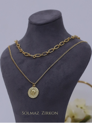 Ataturk Figured Necklace -Gold