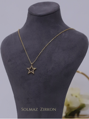 Stone Star Necklace -Gold