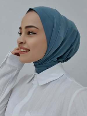 Sendy Fabric Snap Hijab Shawl -Green