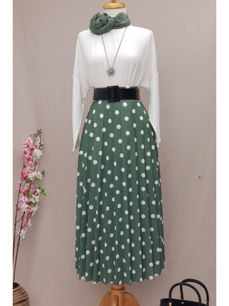Polka Dot Skirt  -Mint Color