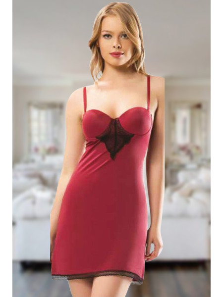 Supported Nightgown Set -Maroon
