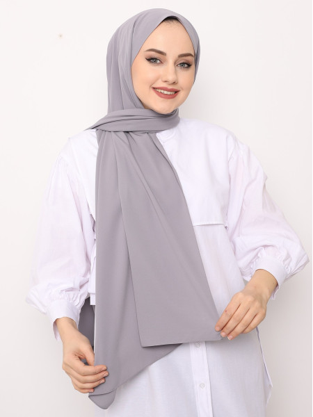 Medina Silk Plain Shawl -Grey