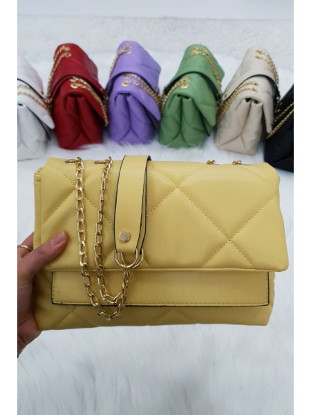 Quilted Chain Bag -Yellow