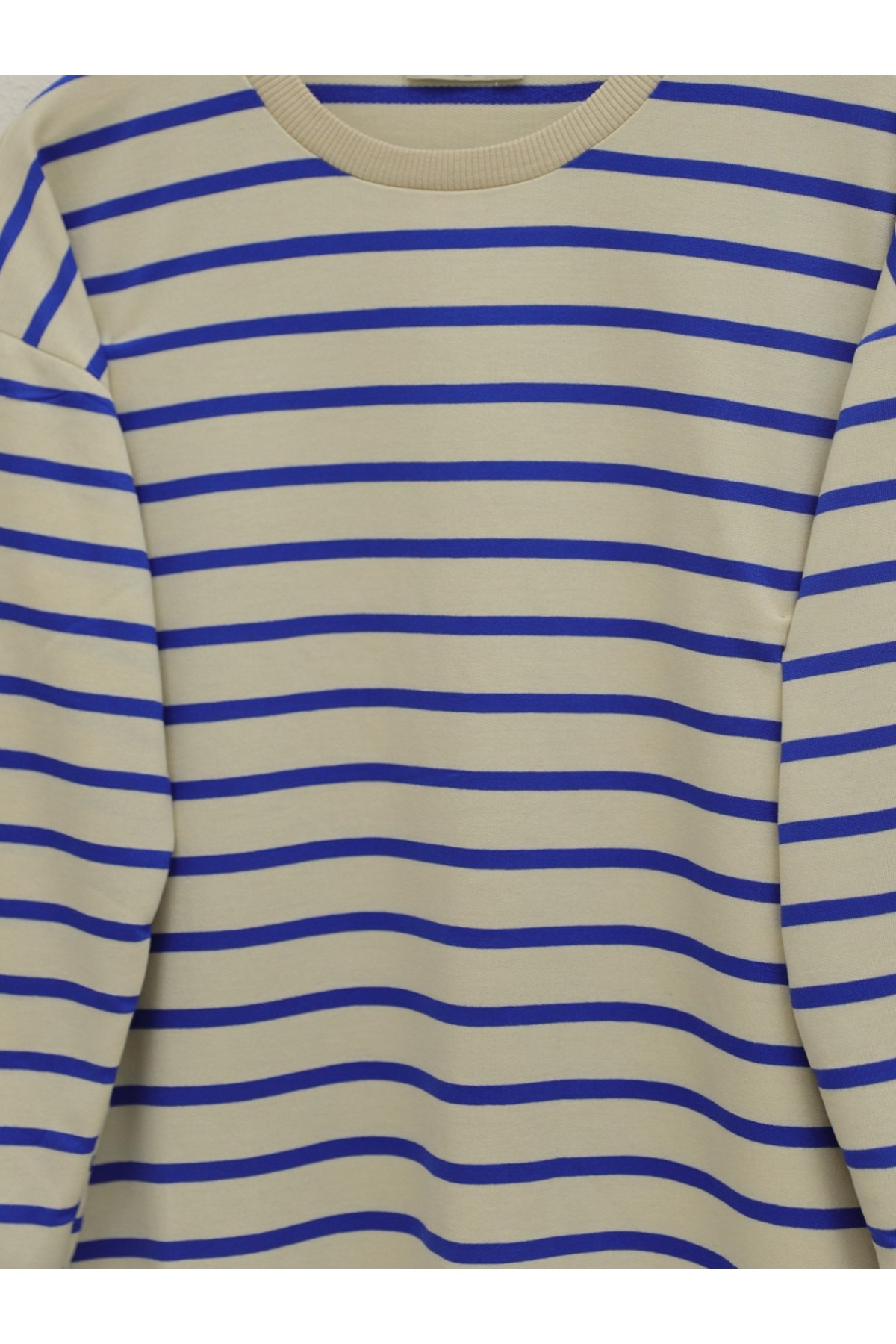 Striped Crew Neck Sweat -Saxe 
