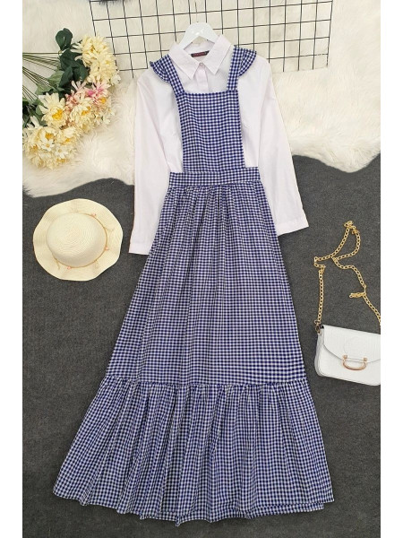 Gardener Long Dress -Navy blue