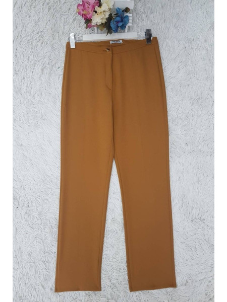 Lycra Double Fabric Trousers-Mustard