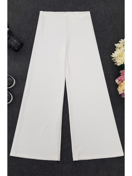High Waist Trousers   -White