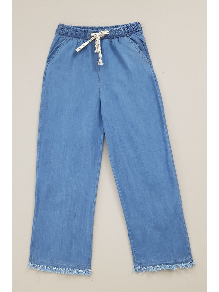 Fringed jeans -Blue