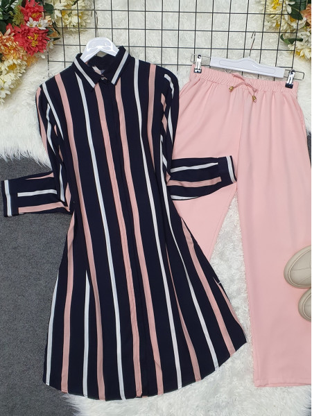 Striped Tunic  -Pink