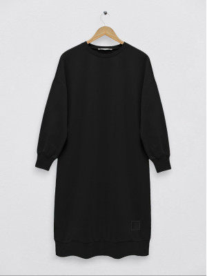 Skirt Rigging Detailed Slit Long Tunic -Black