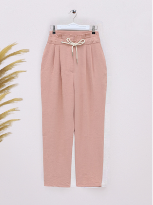 Lace-Up Detail Pocket Ayrobin Trousers -Salmon