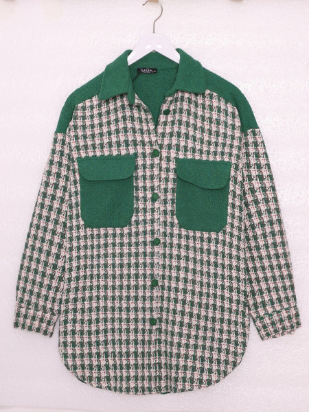 Şanel Garnish Pocket Shirt -Green
