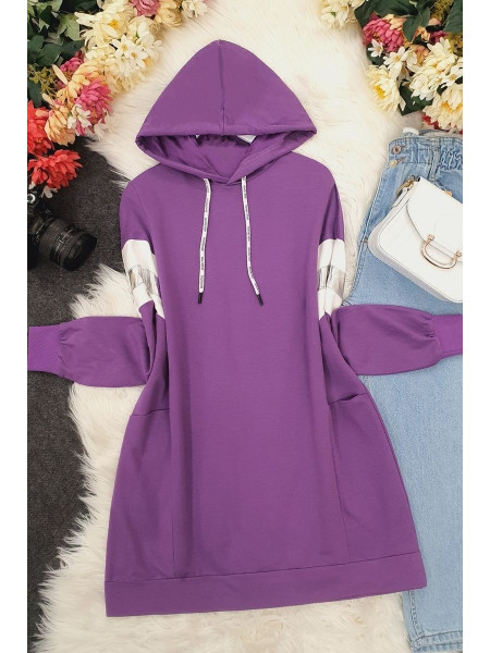 hooded reflective tunic - Purple