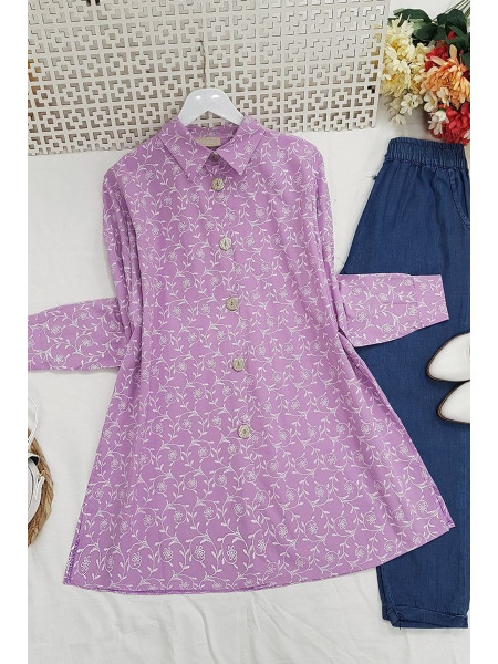 Embroidery Detailed Tunic -Lilac