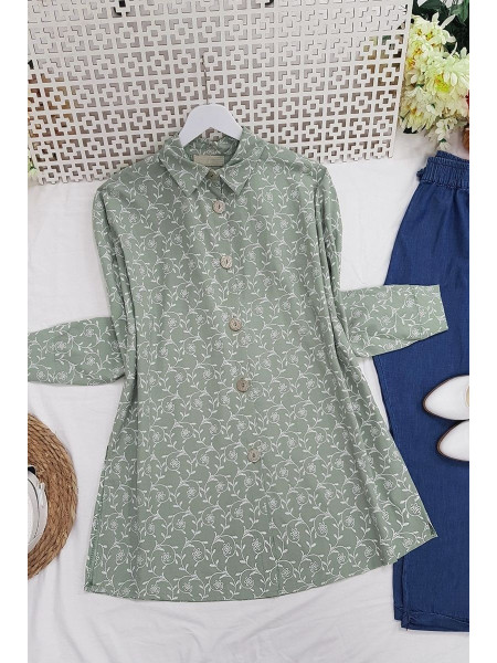Embroidery Detailed Tunic -Green