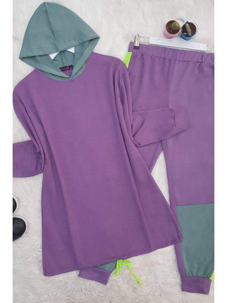 Reflector Combed Cotton Suit - Purple