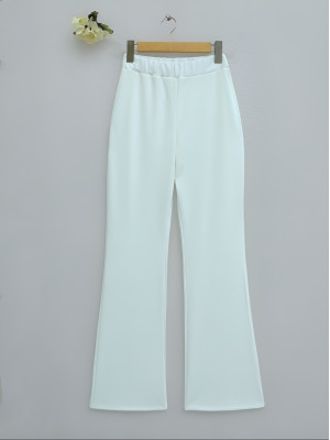 Imported Fabric Flared Trousers -White