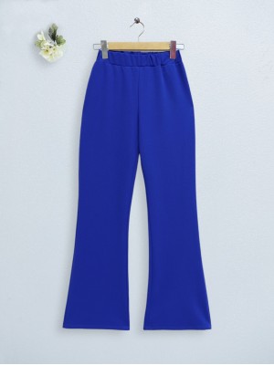 Imported Fabric Flared Trousers  -Saxe 