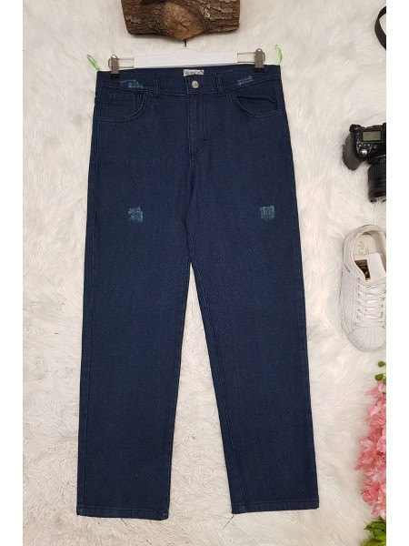 Frayed Jeans -Navy blue
