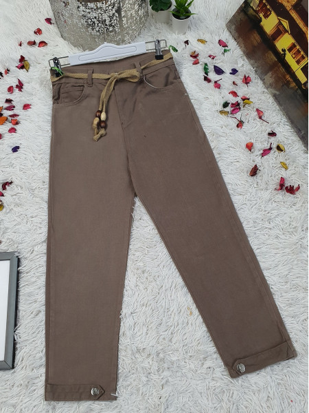 Epaulette Detail Belted Jeans  - Soil