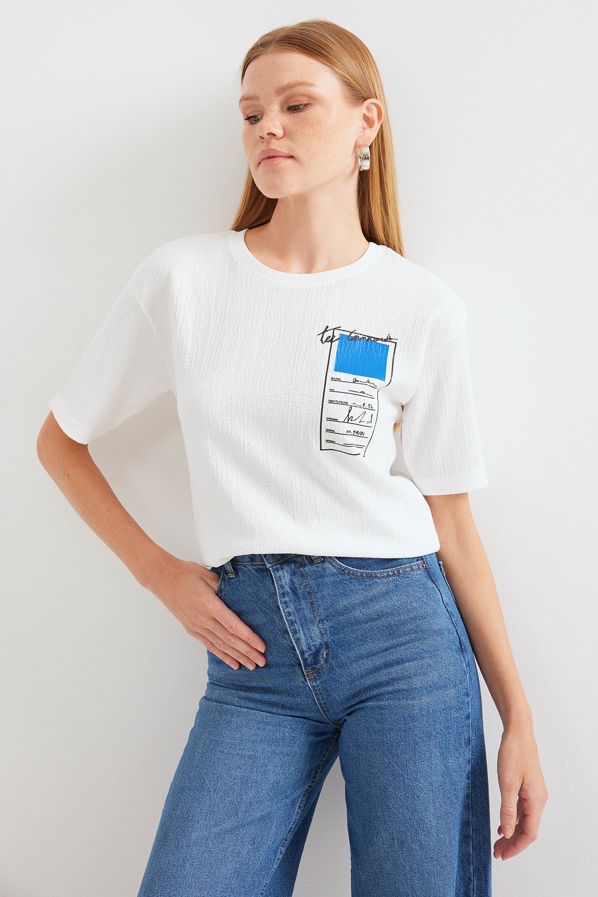 911 Printed Knitted Basic T-shirt 