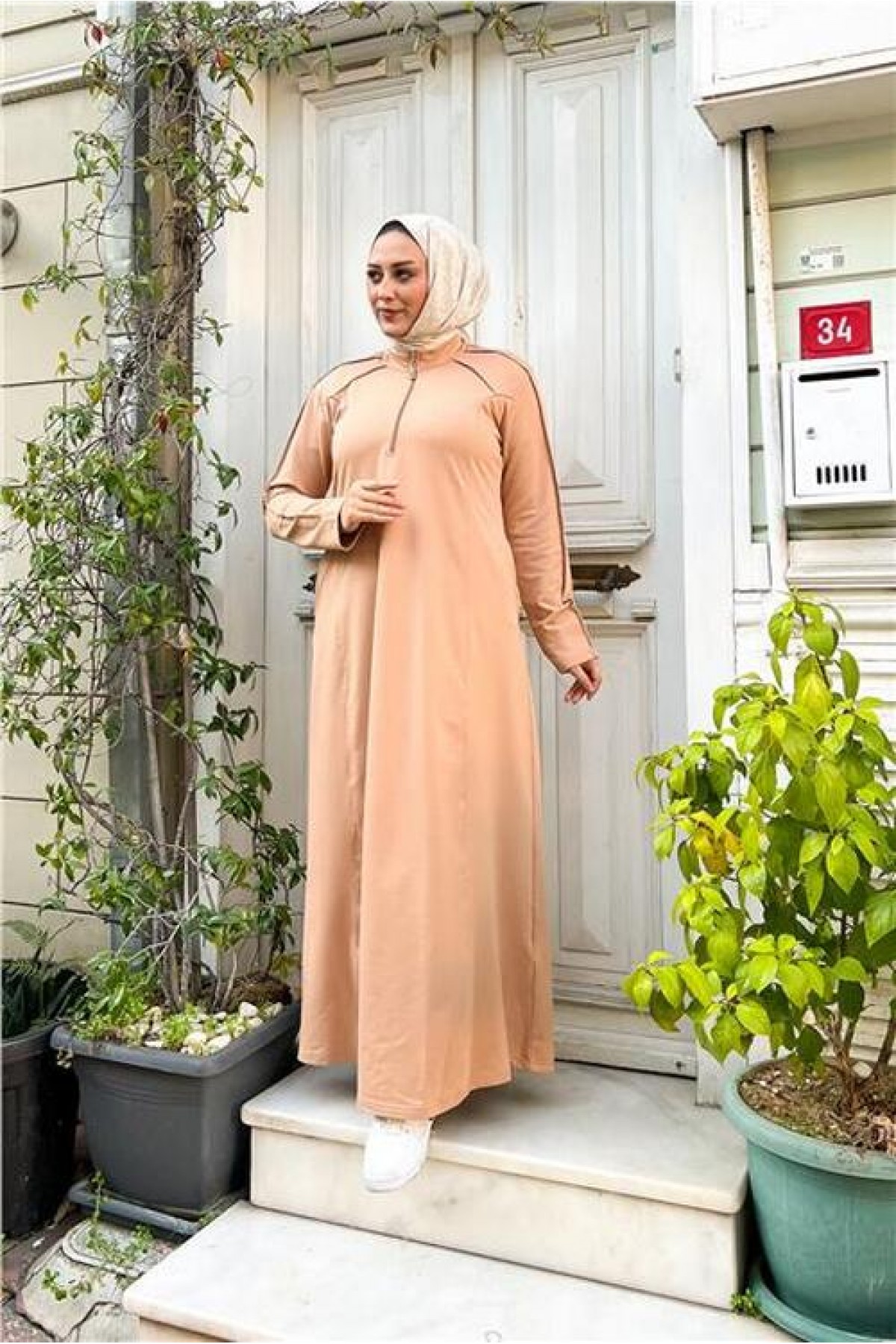 Short, Zip-Up Pocketed, Simple Basic Long Plus Size Sport Dress