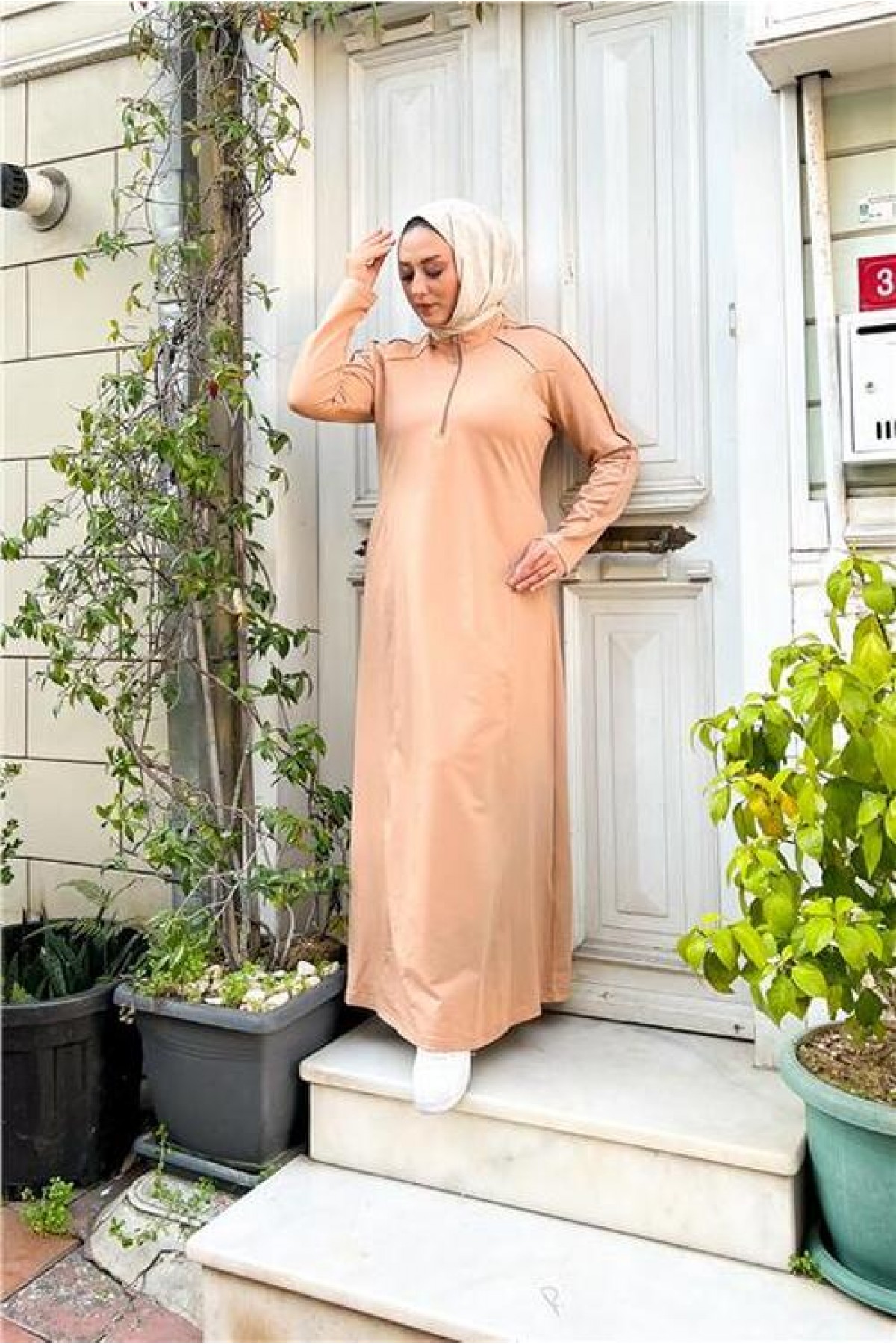 Short, Zip-Up Pocketed, Simple Basic Long Plus Size Sport Dress