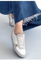 Jawen Grey Nubuck Sneakers with White Details