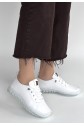 Jiten White Leather Lace-up Sneakers
