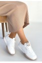 Tawen White Leather Lace-up Sneakers