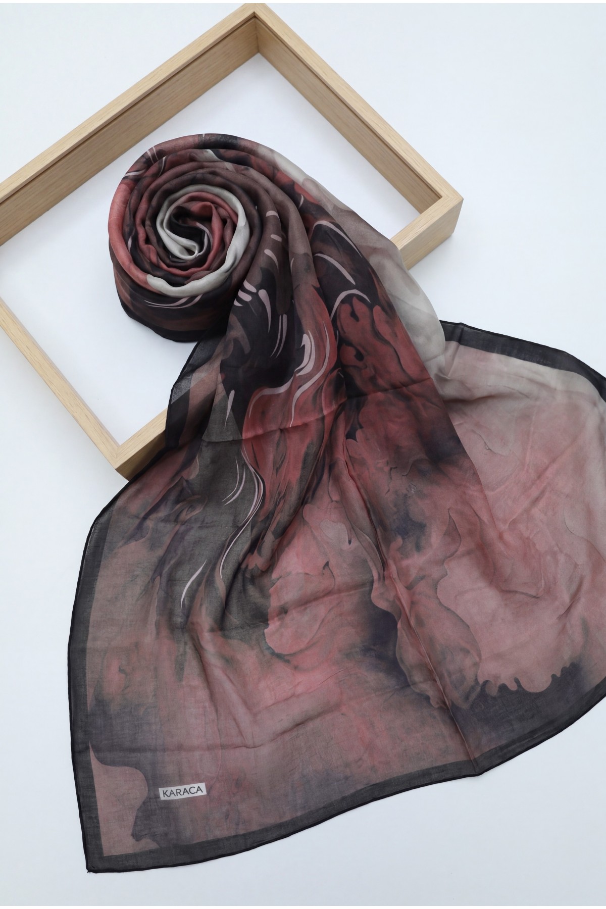 Natural Viscose Scarf -Maroon