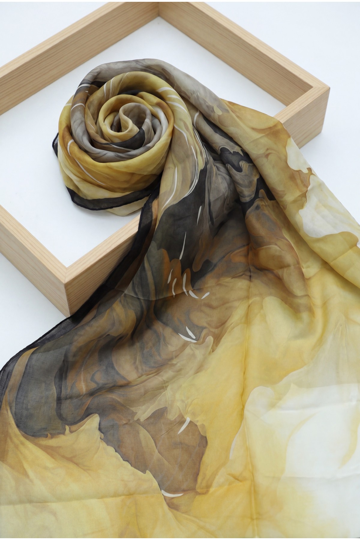 Natural Viscose Scarf -Mustard