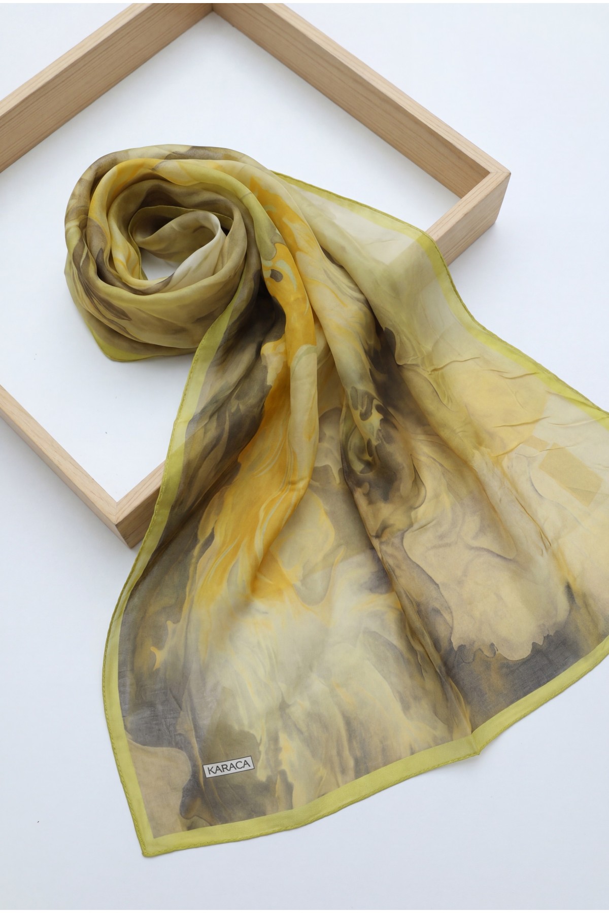 Natural Viscose Scarf -Oil Green