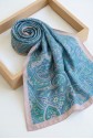 Traditional Floral Patterned Cotton Scarf -Blue