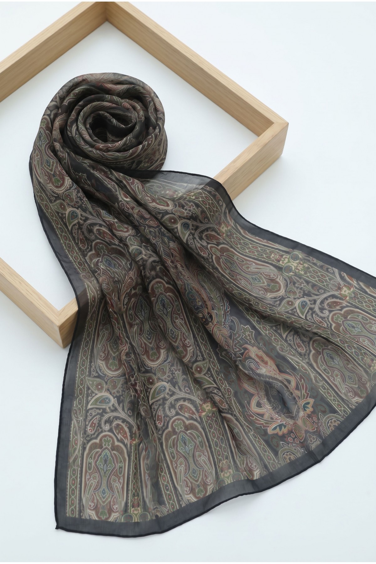 Authentic Striped Traditional Design Cotton Scarf -Dark green