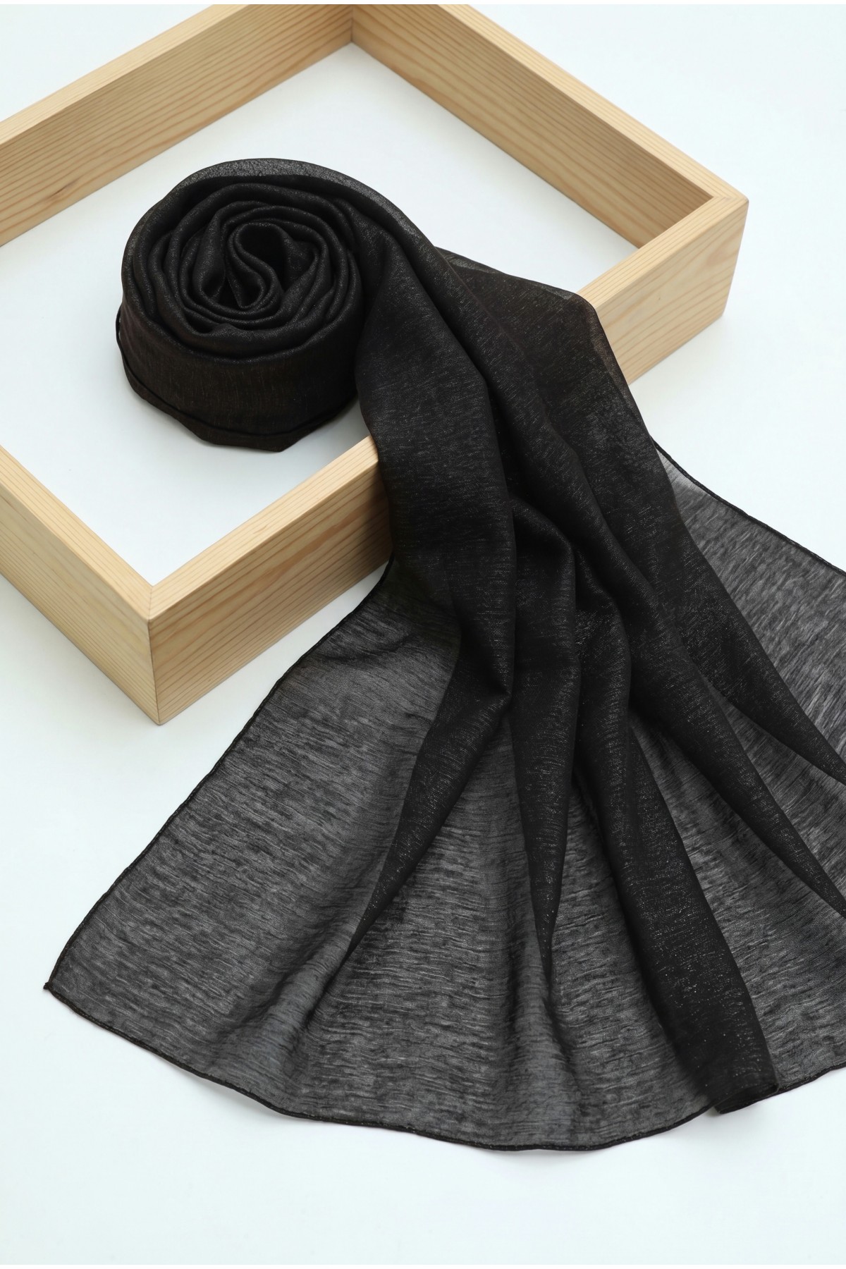 Glittery Voile Scarf -Dark Coffee
