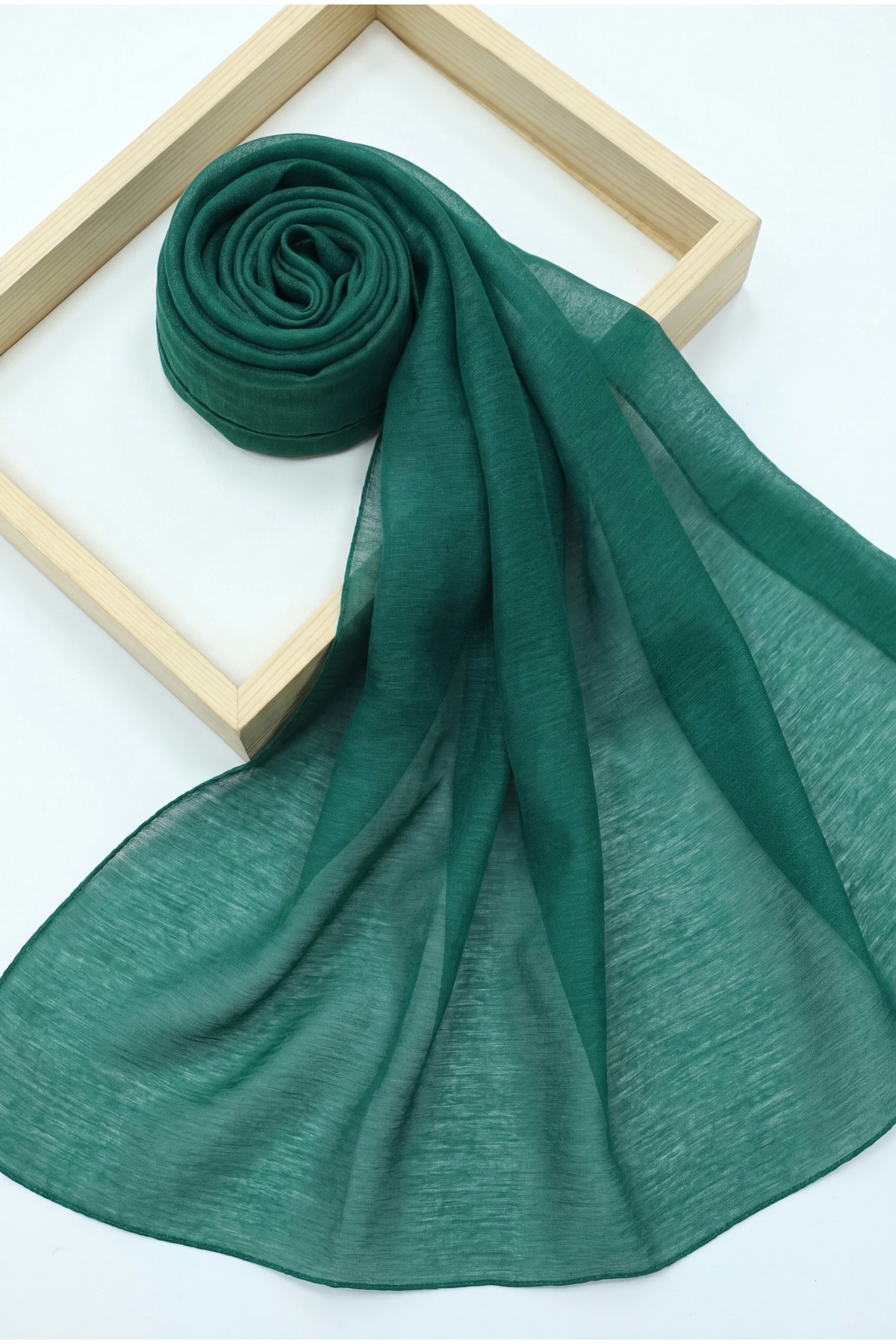 Glittery Voile Scarf -Dark green