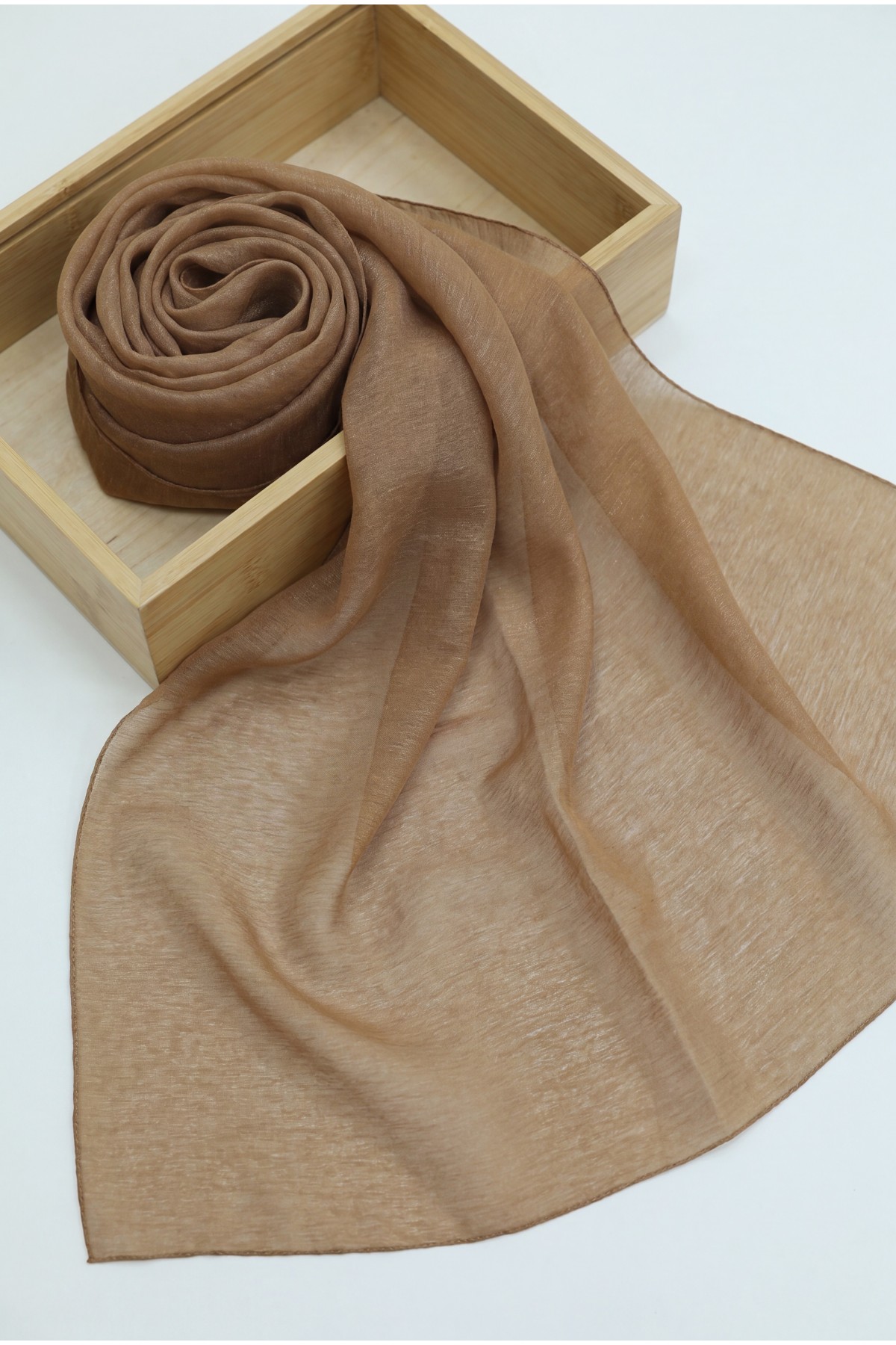 Glittery Voile Scarf -Snuff