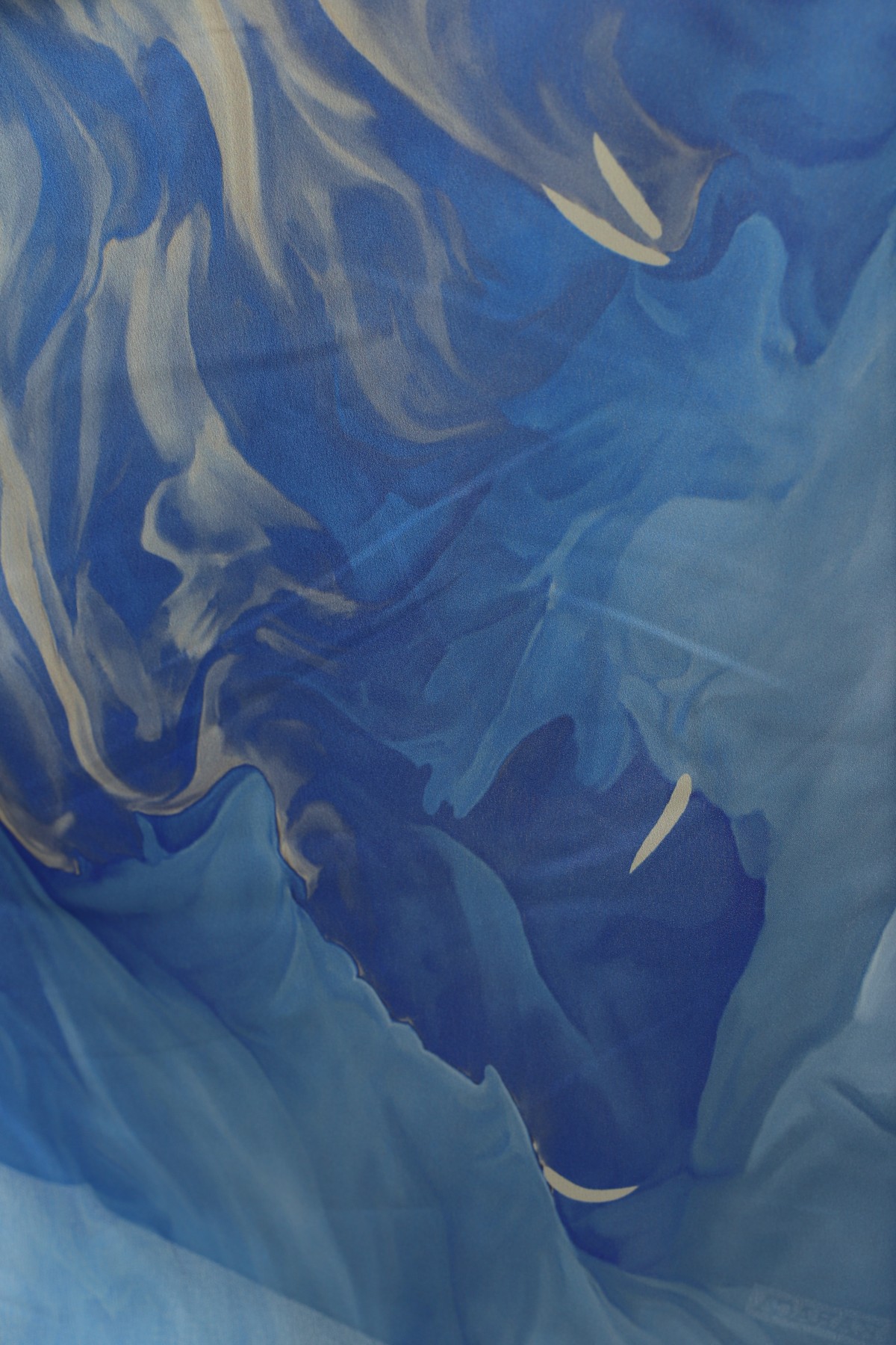 Patterned Sandy Scarf -Blue