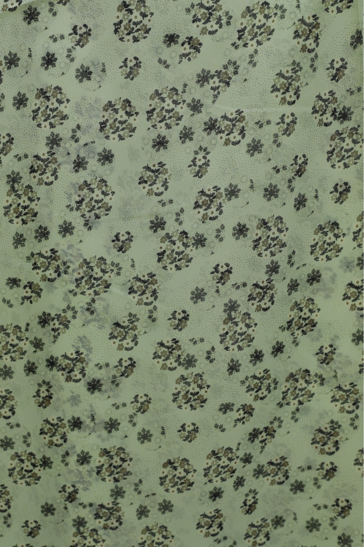 Crisp Floral Patterned Voile Scarf -Sea green