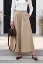 Modal Skirt Pants with Elastic Waist and Pockets -Mink color