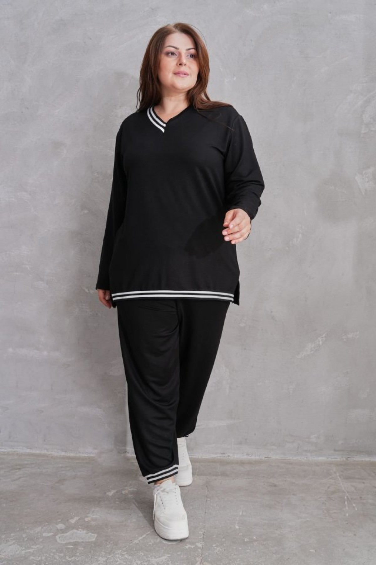 Women's New Season Long Sleeve Rib Detail Two Piece Suit