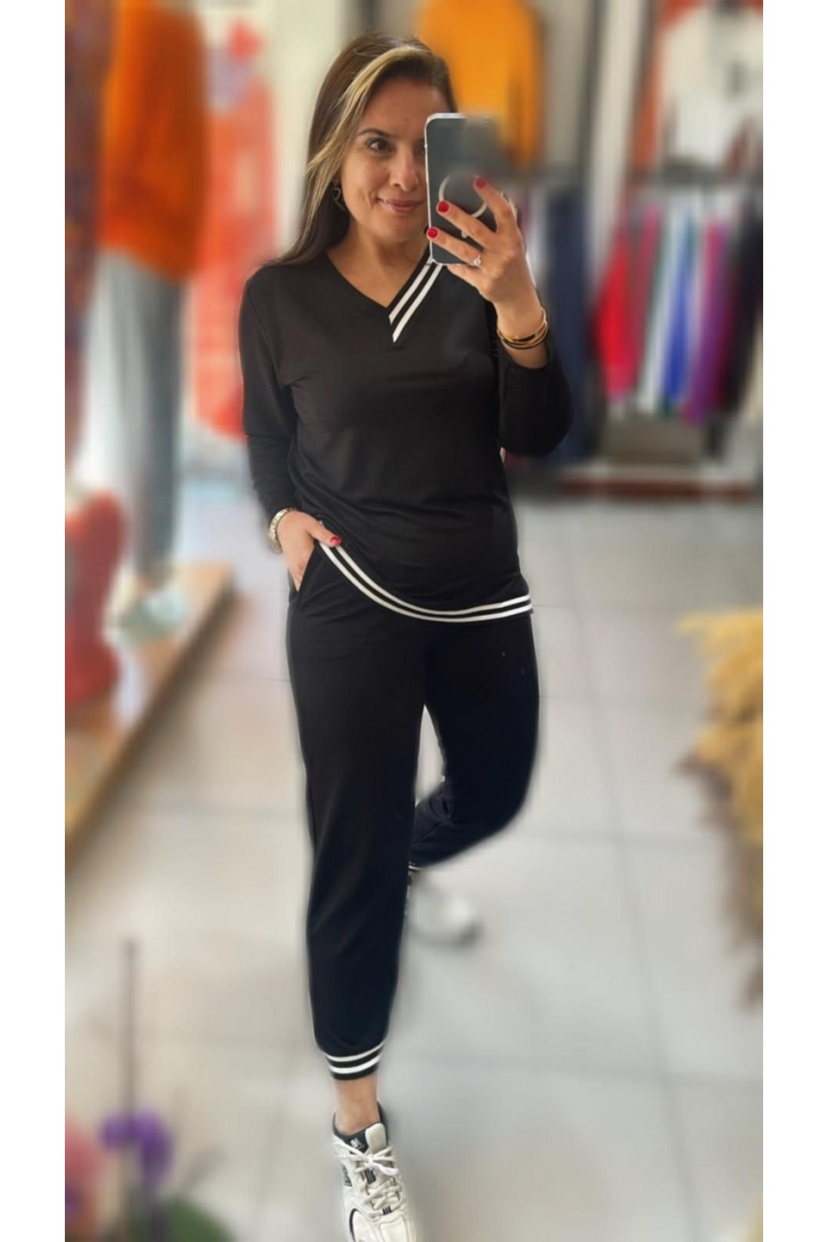 Women's New Season Long Sleeve Rib Detail Two Piece Suit