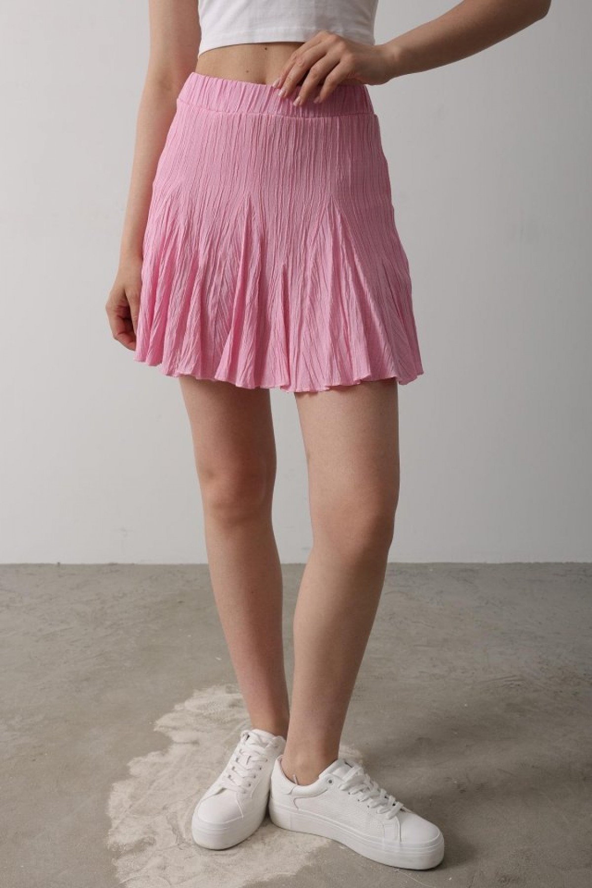 Elastic Waist Mini Skirt  detay görseli