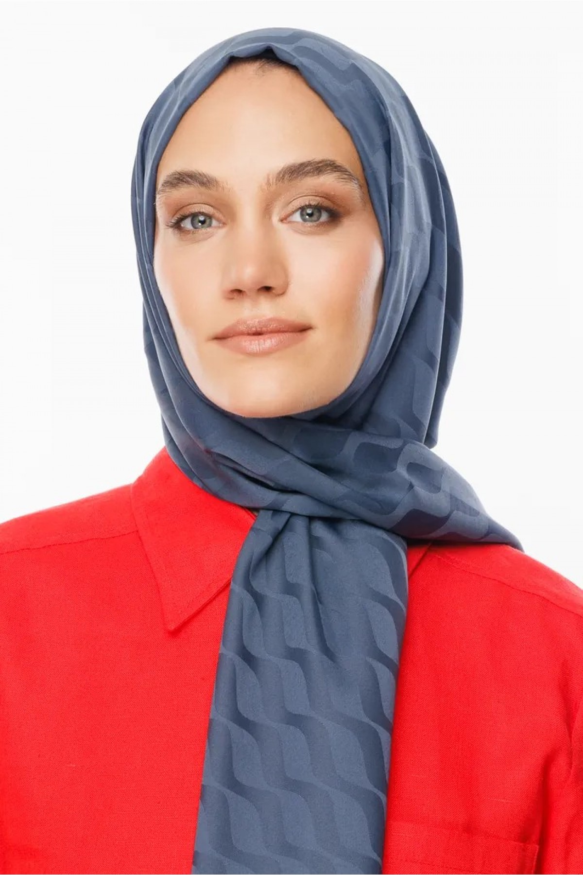 وشاح جاكار حريري بنمط موجي 